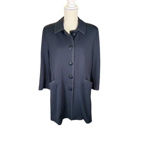 CAbi Carriage Jacket Coat 5658 Women's Large Navy Unlined Polka Dot Nautical - Picture 3 of 9